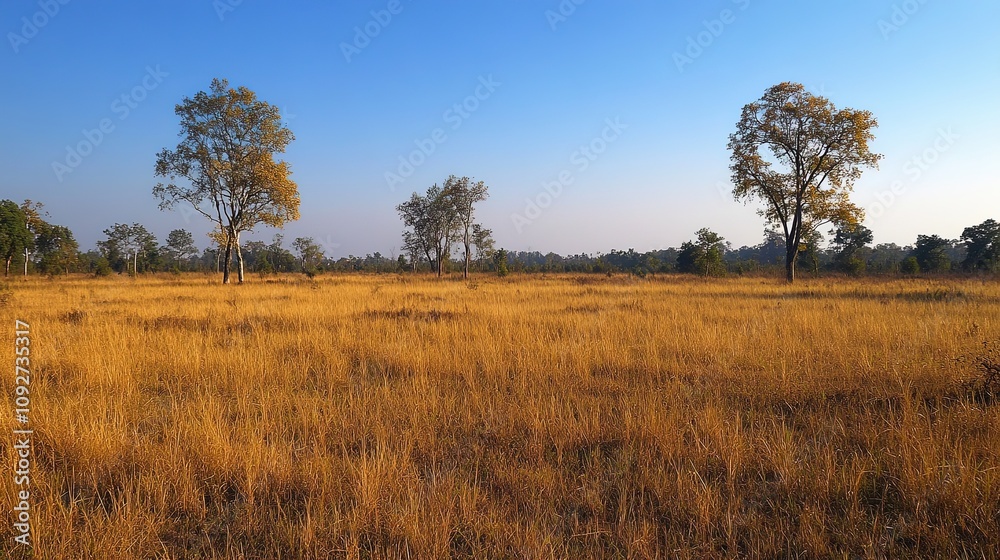Savanna landscape. Thung Salaeng Luang area, Phetchabun province, Thailand. Savanna landscape. Thung Salaeng Luang area, Phetchabun province, Thailand.