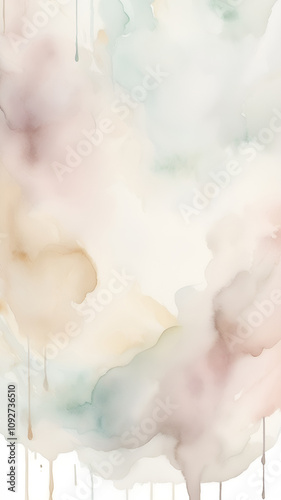 A soft abstract watercolor illustration in beige, blush, and cream tones, creating a calming aesthetic. Perfect for minimalist designs, art prints, or tranquil interior decor.