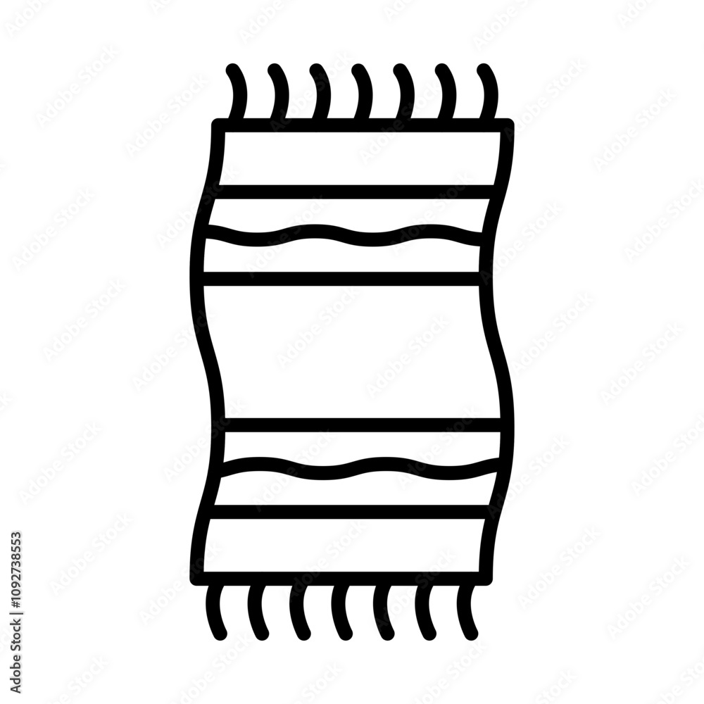 Fototapeta premium Beach Towel line icon