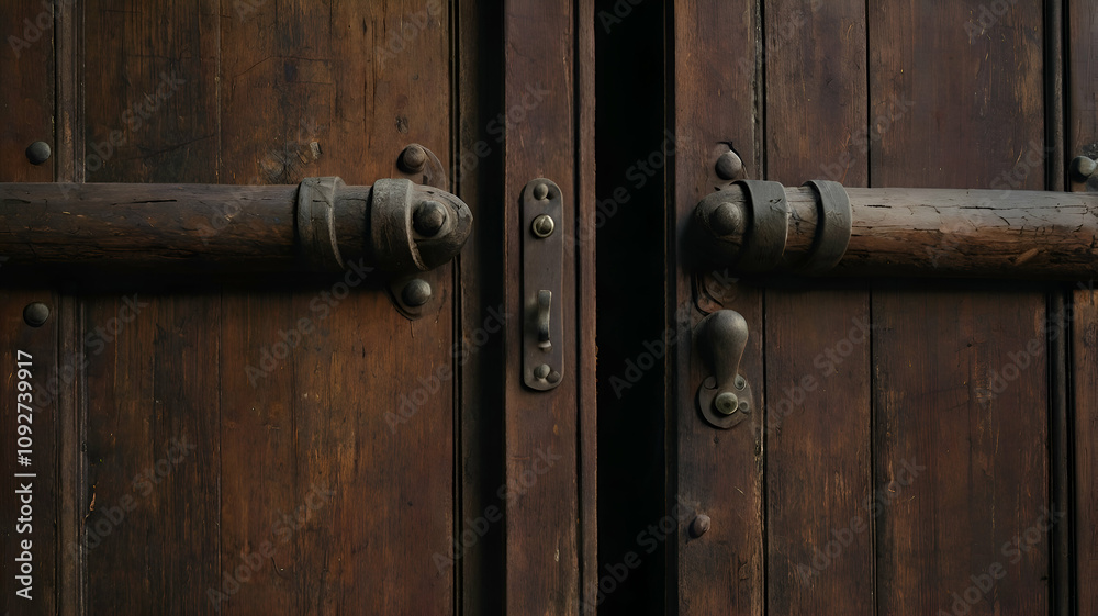 Old wooden door An ornately crafted wooden door in the penumbra somewhere in northern Italy, Old wooden door An ornately crafted wooden door in the penumbra somewhere in northern Italy,