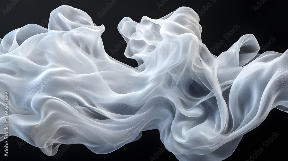 Fototapeta premium Dynamic Smoke Abstract Art Digital Creation Contemporary Wallpaper Minimalist Environment Artistic Viewpoint Visual Concept