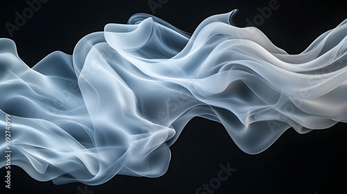 Abstract Smoke Flowing Waves Digital Artwork Modern Aesthetic Dark Background Artistic Viewpoint Conceptual Wallpaper Design