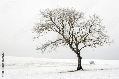 Wallpaper Mural Minimalist branch tree isolated against a clean white background highlighting its simplicity and serenity, minimalism, serenity, isolated, simplicity, simple composition Torontodigital.ca