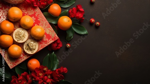 tangerines on a wooden background