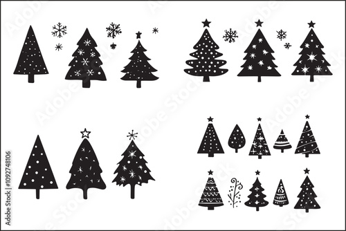 Holiday Cheer: Christmas Tree Silhouette Vector
 photo