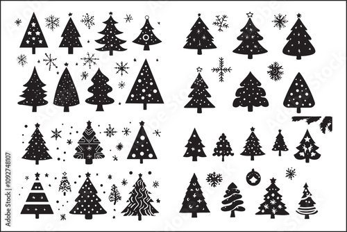 Holiday Cheer: Christmas Tree Silhouette Vector
 photo