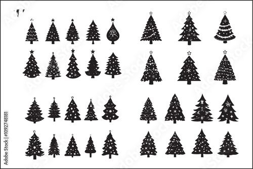Holiday Cheer: Christmas Tree Silhouette Vector
 photo