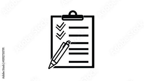 Modern Exam Test Pictogram Icon for Education and Assessment Purposes