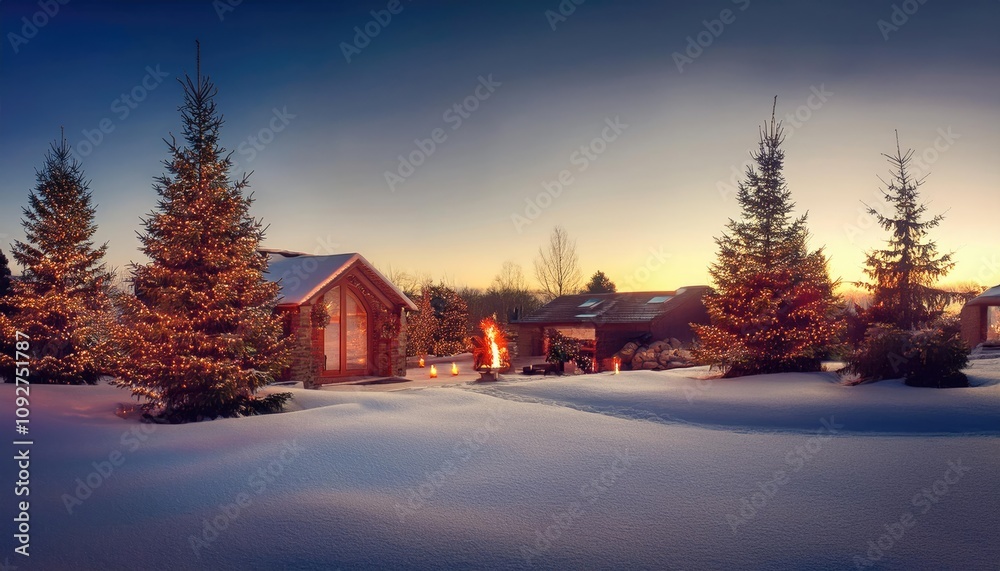 Naklejka premium Romantic christmas eve