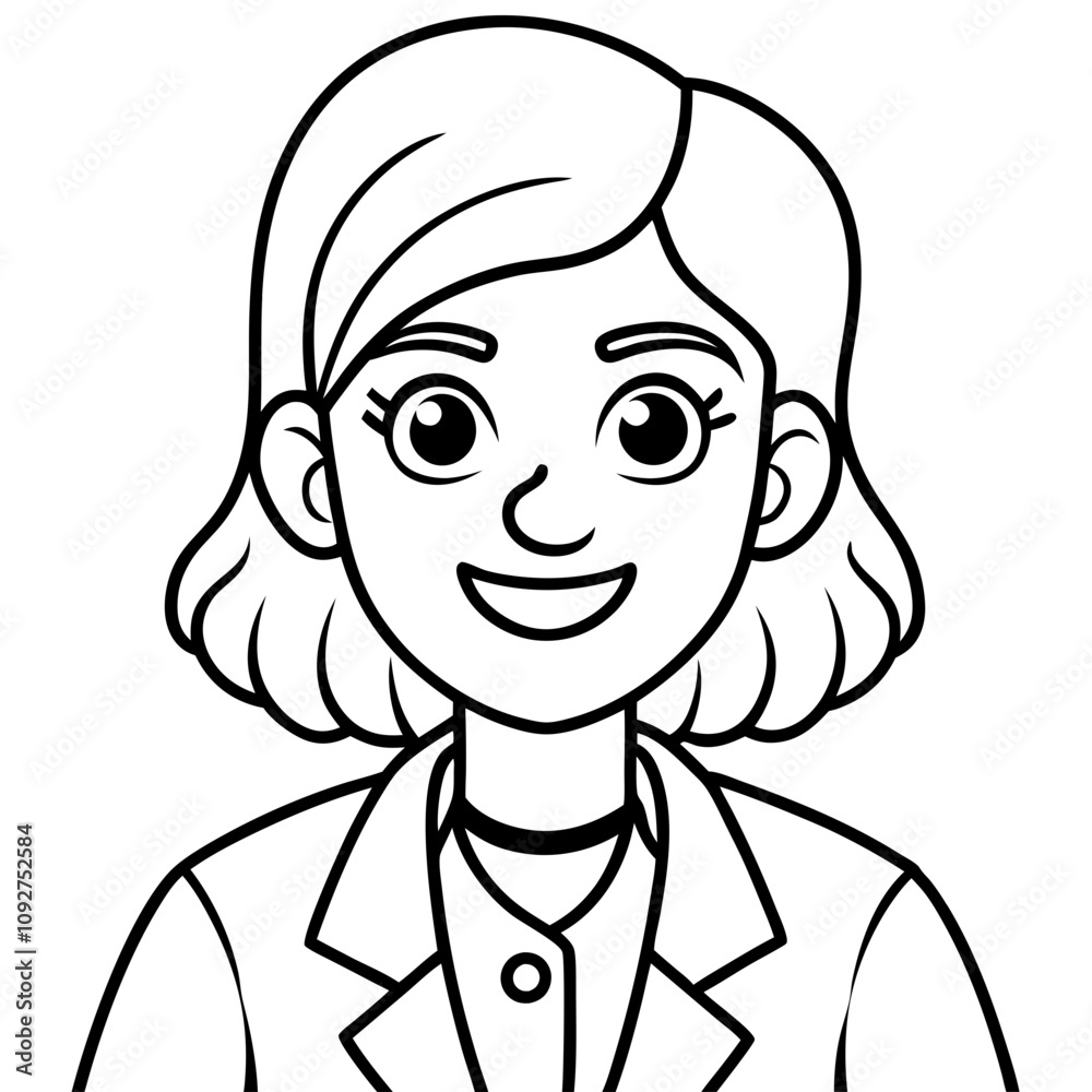 cartoon character illustration of a female doctor cartoon character illustration of a female doctor