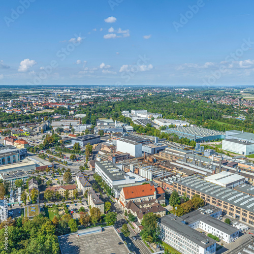 Augsburg im Luftbild, Blick über den Industriepark zur nördlichen Stadt