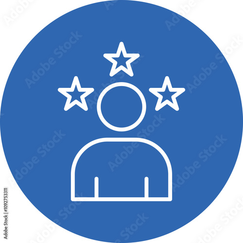 Outstanding Medal line circle icon