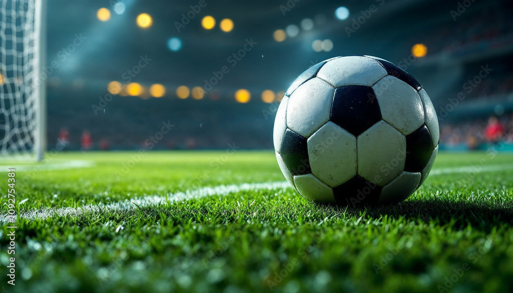 Fototapeta premium Soccer into goal success concept