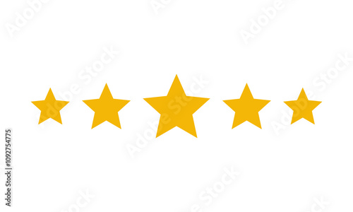 Five stars customer product rating. 5 star rating review