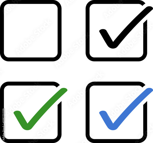 Checkbox with blank and checked checkbox vector icon.