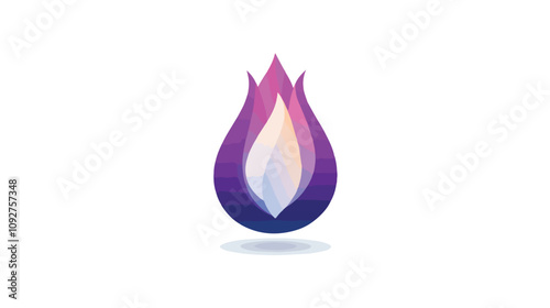 Abstract Blue and Violet Flame Candle Logo Design with Spear Shape, Creative and Modern Illustration for Branding and Marketing Materials