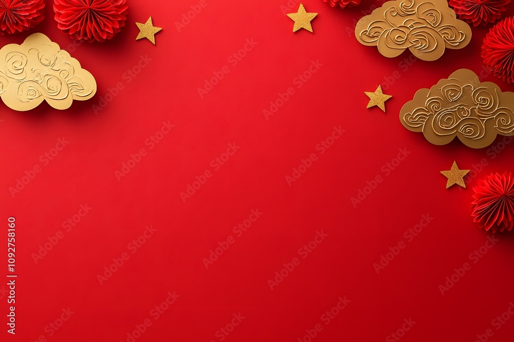Festive Red Gold Chinese New Year Background Festive Red Gold Chinese New Year Background
