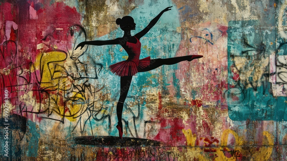 Fototapeta premium Graffiti Ballerina