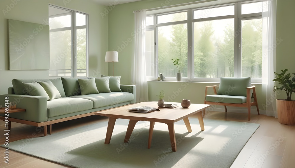 Photo modern style interior room 3d illustration Photo modern style interior room 3d illustration
