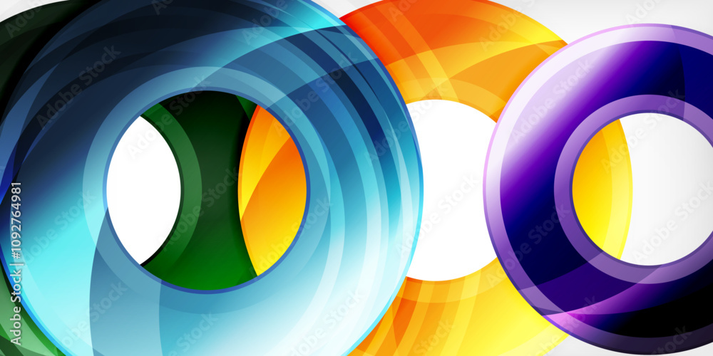 Bright colorful circles with light effects. Abstract background Bright colorful circles with light effects. Abstract background