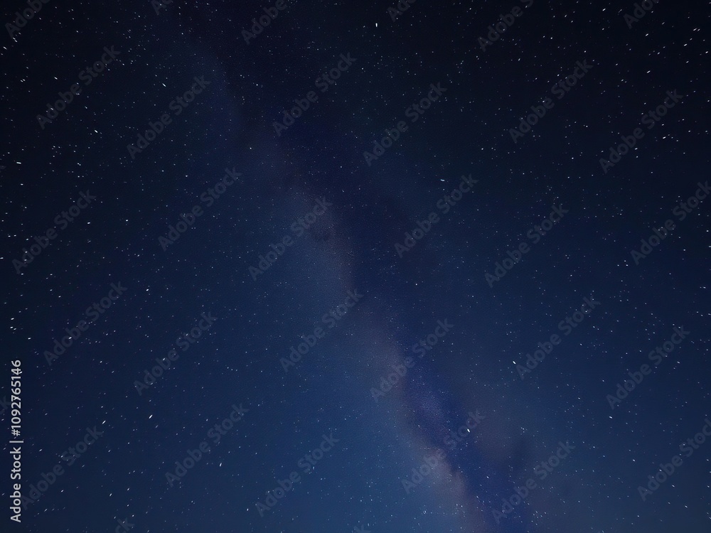 The Milky Way shines brightly against a dark sky with meteors visible as tiny dots in the foreground, universe, night sky The Milky Way shines brightly against a dark sky with meteors visible as tiny dots in the foreground, universe, night sky
