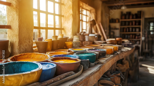Sunlit Craftsmanship: The Vibrant Colors of Leather Tanning in Traditional Moroccan Workshops