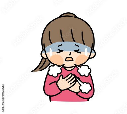 息苦しさを感じる女の子のイラスト
