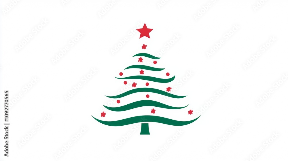 A simple outline of a Christmas tree, ready to be used as a decoration.