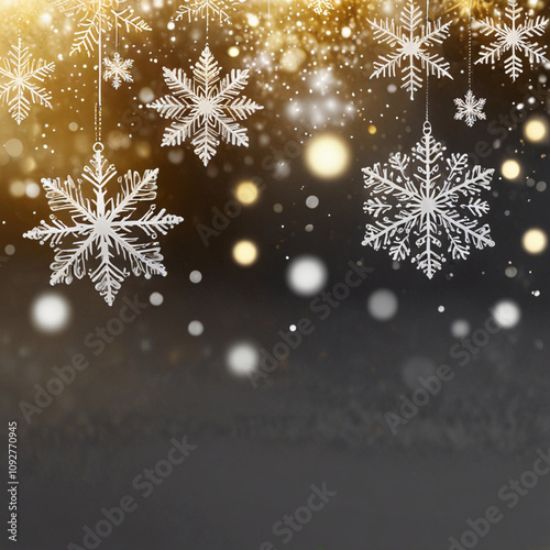 snowflakes are hanging from a string that says snowflakes.