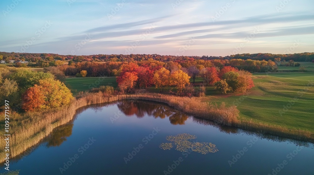 Beautiful fall scenery, captured by a drone. Beautiful fall scenery, captured by a drone.