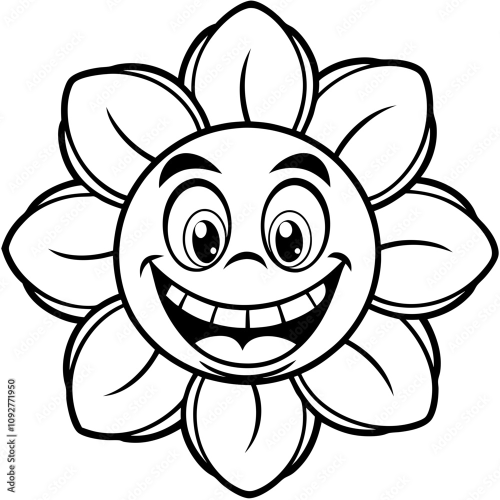 cartoon smiling flower cartoon smiling flower