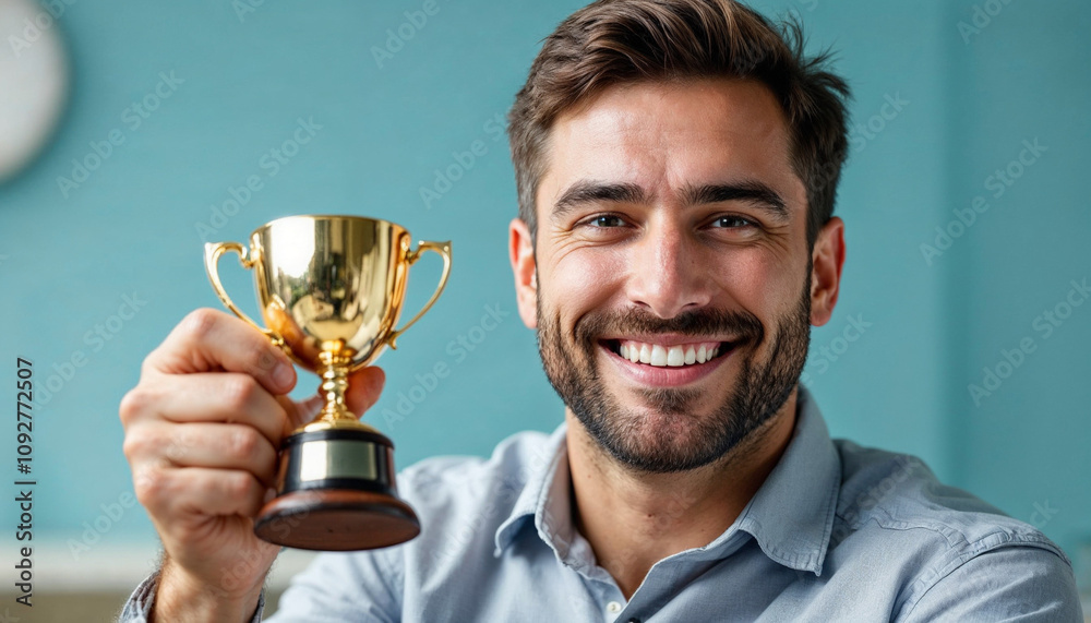 Cup man achievement success honor, concept of leadership successful achievement with goal, winner, success, growth, achieve up, win and objective target Cup man achievement success honor, concept of leadership successful achievement with goal, winner, success, growth, achieve up, win and objective target