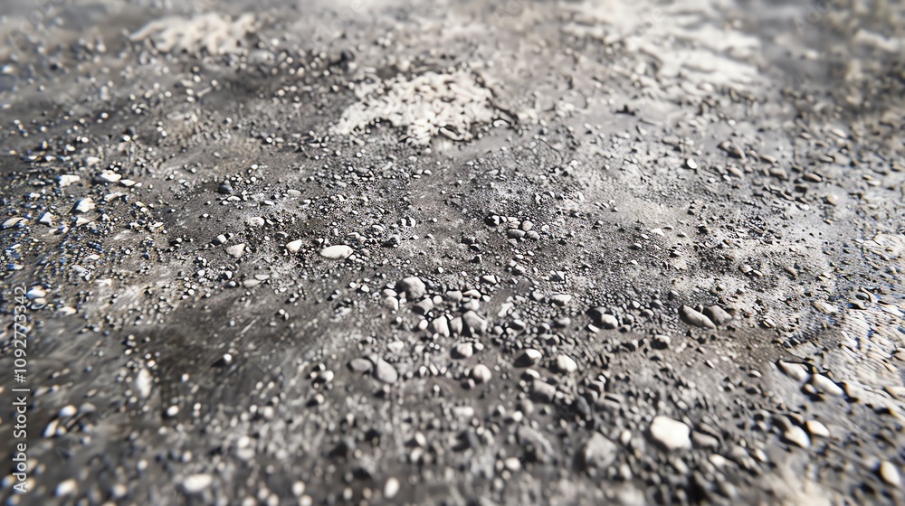 A close-up of gravel and small stones on a wet, dark surface. A close-up of gravel and small stones on a wet, dark surface.