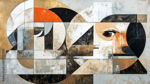 Cubism deconstructs objects into geometric shapes and reassembles them from various viewpoints on the same canvas photo