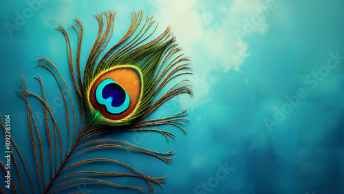 Abstract Peacock Feathers in Vibrant Colors