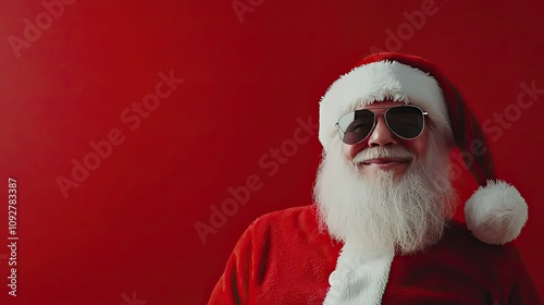 Christmas Invitation Mockup with Santa Claus Background, Generative AI