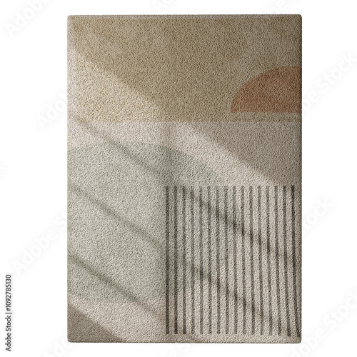 A rug with a pattern of stripes and squares