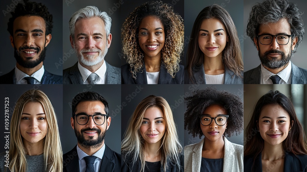 This image showcases diverse portraits of professionals, each embodying confidence and professionalism in a modern corporate context, reflecting a vibrant workplace culture. This image showcases diverse portraits of professionals, each embodying confidence and professionalism in a modern corporate context, reflecting a vibrant workplace culture.