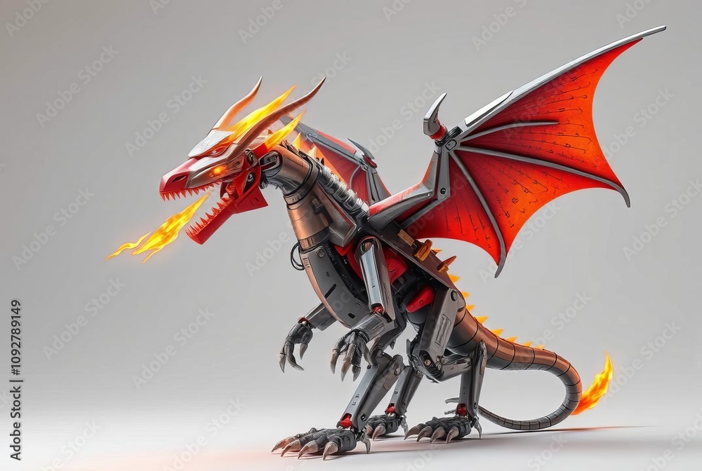 Dragon Robot With wings fire breathing mechanism and tail Dragon Robot With wings fire breathing mechanism and tail