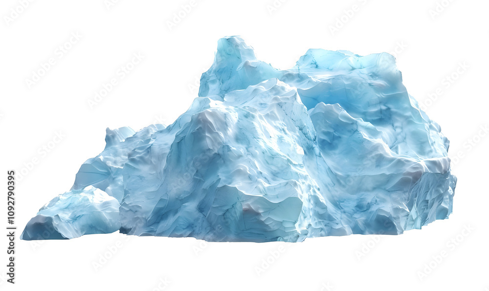 Massive iceberg isolated on white background Massive iceberg isolated on white background