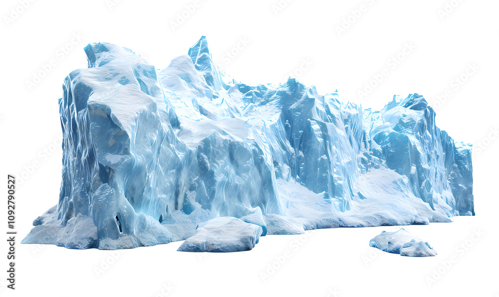 Obraz premium Massive iceberg isolated on white background