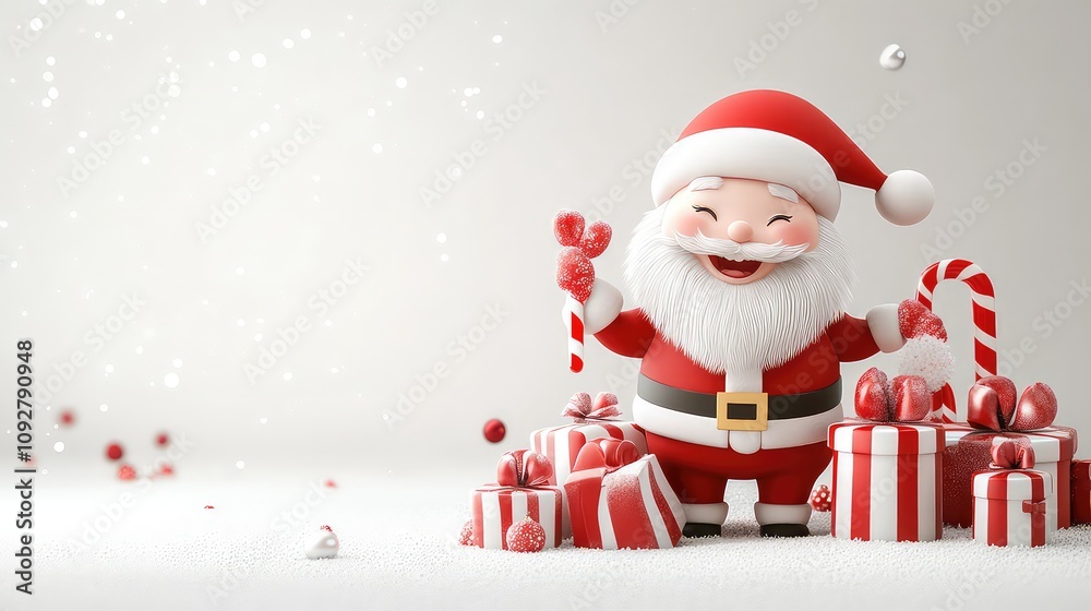 Christmas Invitation Mockup with Santa Claus background, Generative AI Christmas Invitation Mockup with Santa Claus background, Generative AI