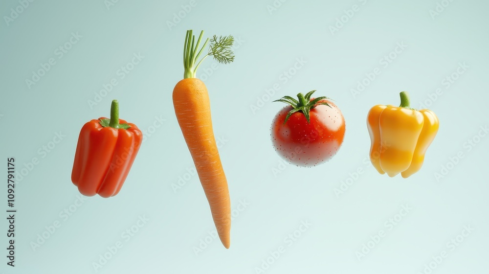 vegetables falling on a light background. Selective focus vegetables falling on a light background. Selective focus