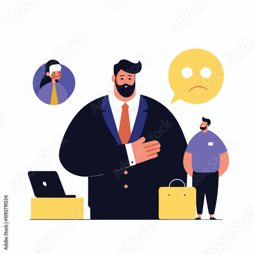  liar dishonesty colleague cheating boss lying flat illustration 