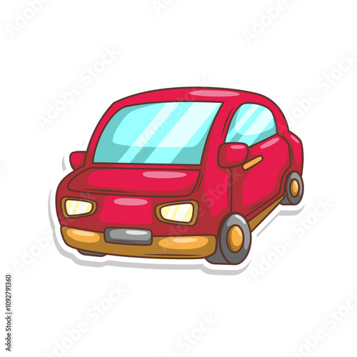 cartoon cute car transportation illustration art