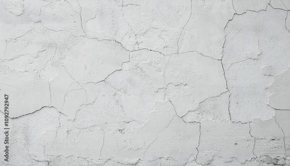Close-up of a textured white concrete wall showing cracks and peeling layers, highlighting aging and urban decay. Perfect for backgrounds, textures, or illustrating elements of deterioration Close-up of a textured white concrete wall showing cracks and peeling layers, highlighting aging and urban decay. Perfect for backgrounds, textures, or illustrating elements of deterioration