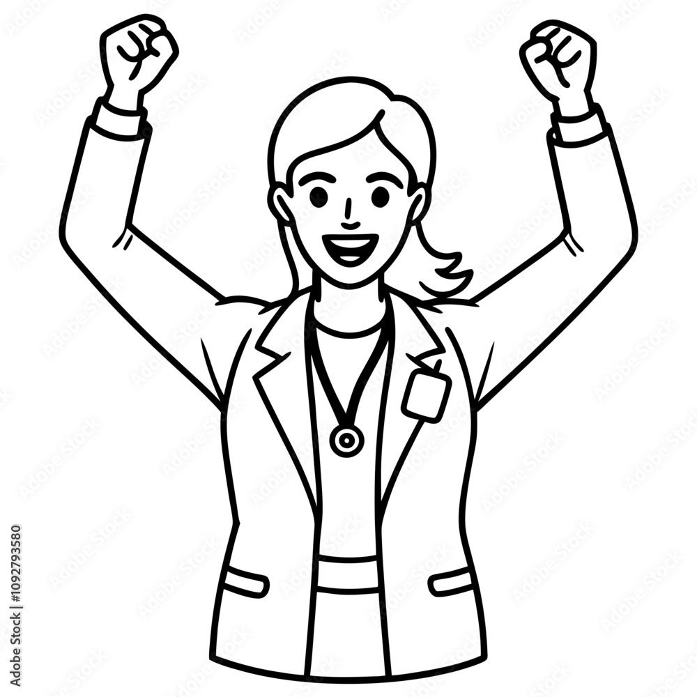 celebrating female doctor illustration celebrating female doctor illustration