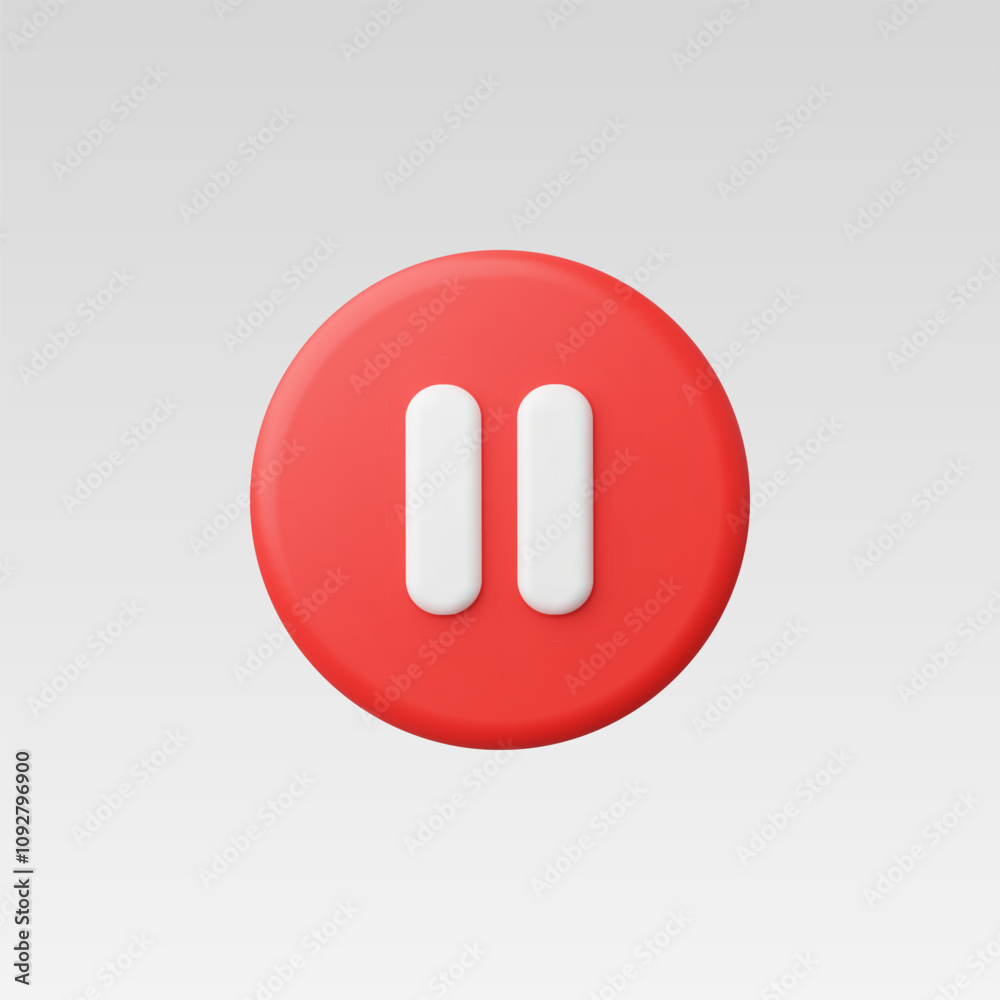 3d Realistic Pause Icon vector illustration 3d Realistic Pause Icon vector illustration