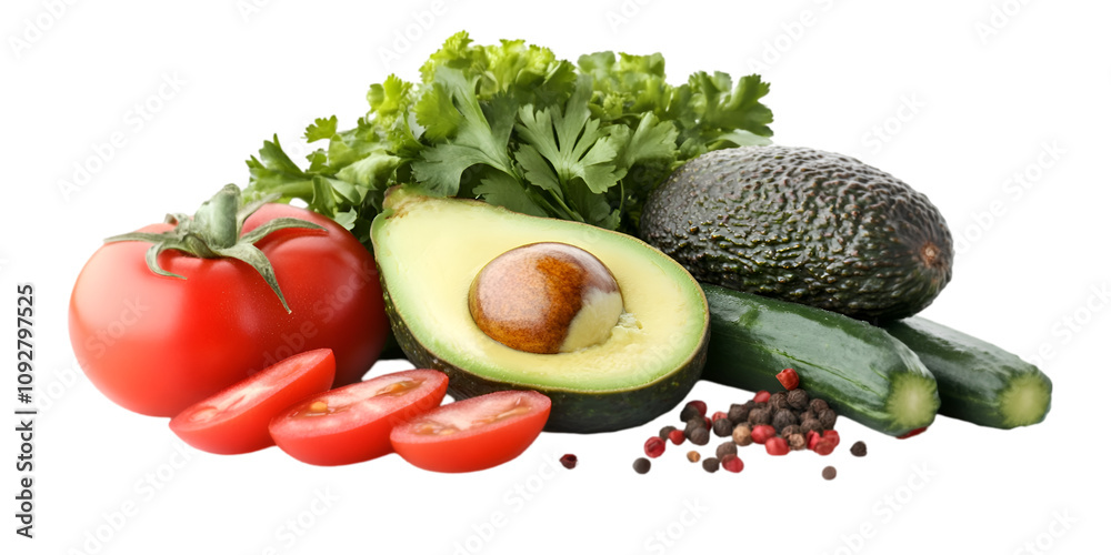 Fresh Avocado and Ingredients for Guacamole Fresh Avocado and Ingredients for Guacamole
