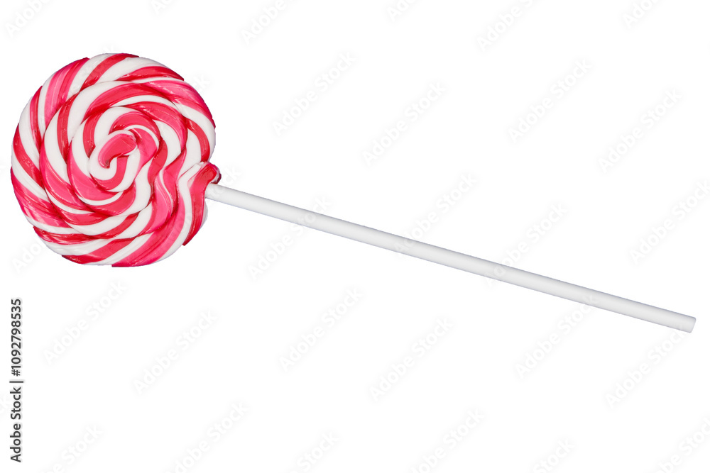 Christmas lollipop candy, isolated on transparent background